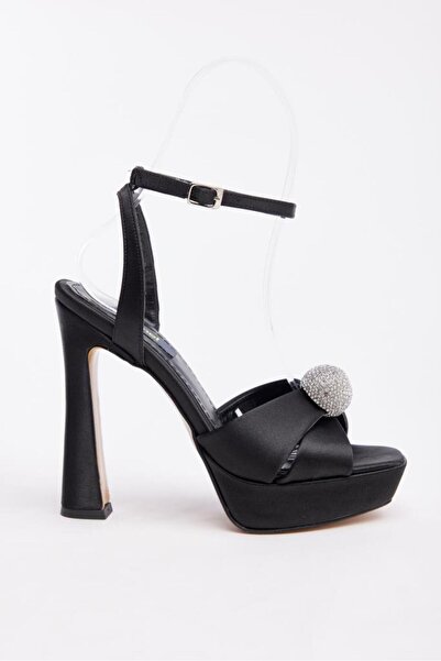 derinet Yüksek Topuk Taş Aksesuarlı Kadın Abiye Ayakkabı