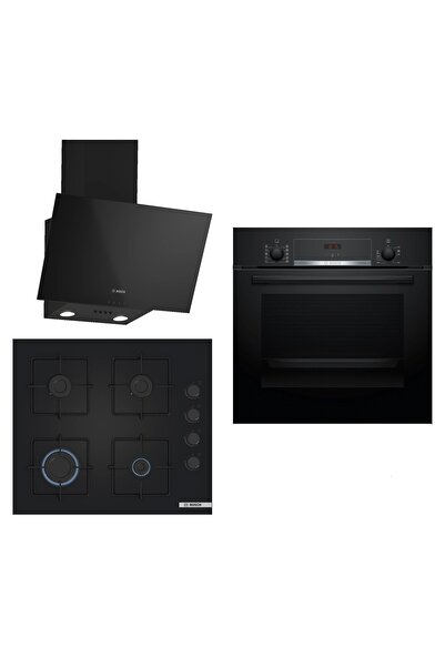 Bosch Siyah 3 Lü Ankastre Set 284  ( HBF514BB1T - POP6C6P30O - DWK63PJ60T (61...