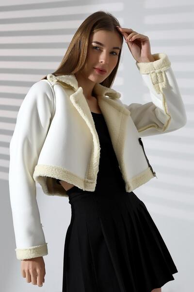 Deafox Λευκό βελούδινο εσωτερικό ψεύτικο σουέτ μπουφάν