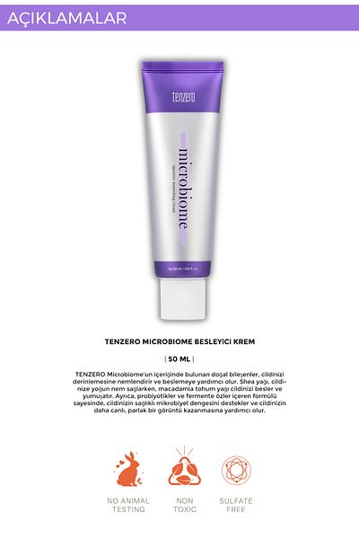 TENZERO Nourishing Moisturizing Cream 50ml Containing Antioxidant Microbioma - Helping Skin Renewal