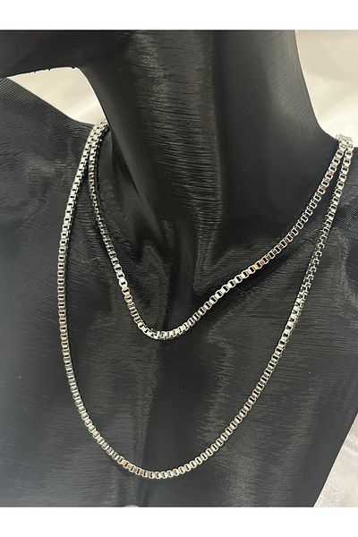 Store Silver Cube Chain Steel Necklace