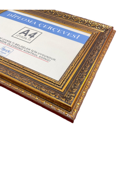 İpek Sanatsal Diploma Çerçevesi A4 EBAT - Hakiki Camlı Ürün