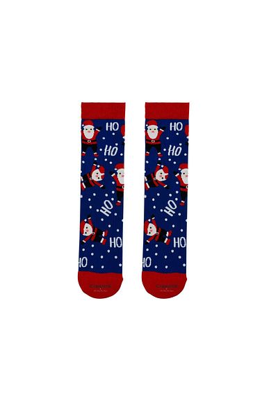 CARNAVAL SOCKS Чорапи с надпис „Хо-хо“ и шарка на Дядо Коледа