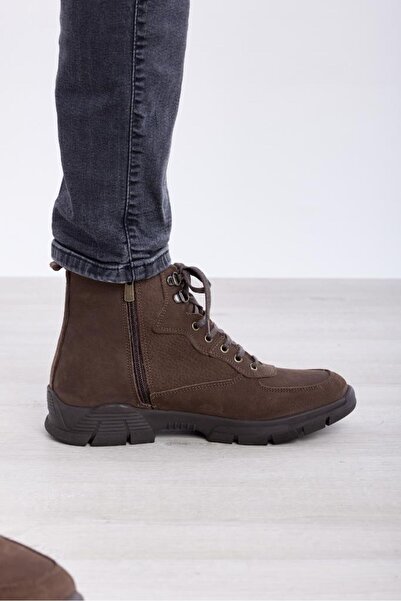 derinet Hakiki Deri Bağcıklı Erkek Bot