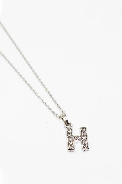 EUROMODA Letter Design Stone Chain Letter Necklace