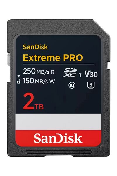 SanDisk بطاقة ذاكرة Extreme Pro سعة 2 تيرابايت SDXC V30 UHS-I U3 - 250/150 ميجابايت/ثانية
