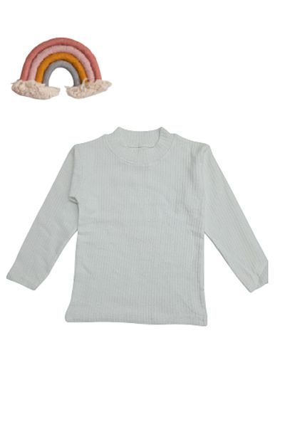 Beberium Kids Unusex Children 5-12 Years Old Stight Neck Rapor Long Sleeve Winter White Bady