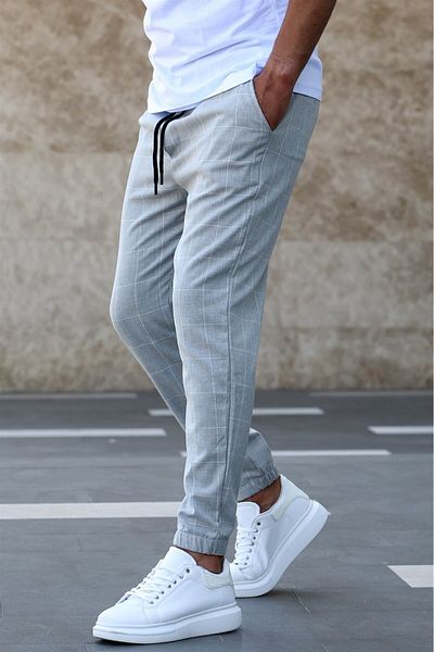 Madmext Karierte graue Jogginghose Mad4081