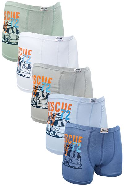 Onurel Pachet de 5 boxeri din lycra cu imprimeu pentru pompieri în culori mixte