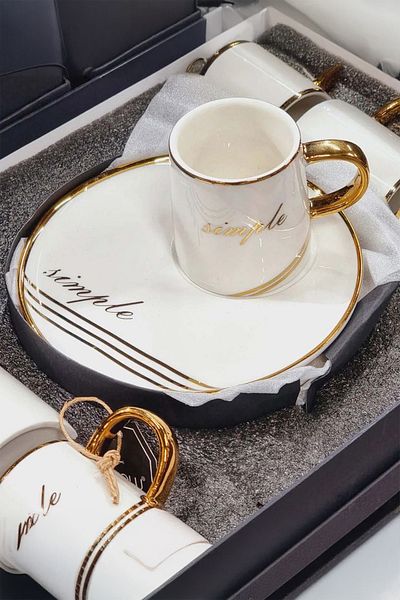 AROW Tr-2953 12 Piece Porcelain Coffee Cup Set for 6 People