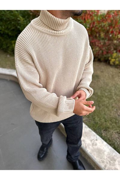 elkumoda Ανδρικό Oversize Σαλονάκι με Κολάρο των Ψαράδων