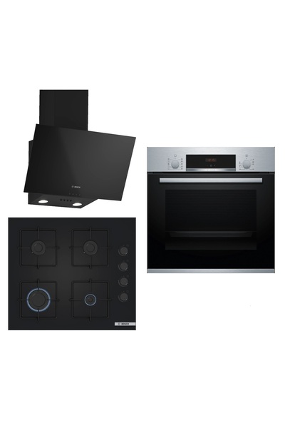 Bosch Siyah 3 Lü Ankastre Set 290 ( HBF514BS1T - POP6C6P30O - DWK63PJ60T (61T) )