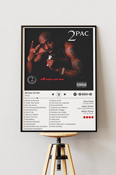 Anime Marketi 2Pac - All Eyez On Me Duvar Posteri Çerçevesiz