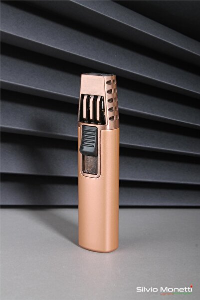 Silvio Monetti Bakır Özel Tasarım Güçlü Çift Pürmüz Gazlı Çakmak 24CSM844MR05
