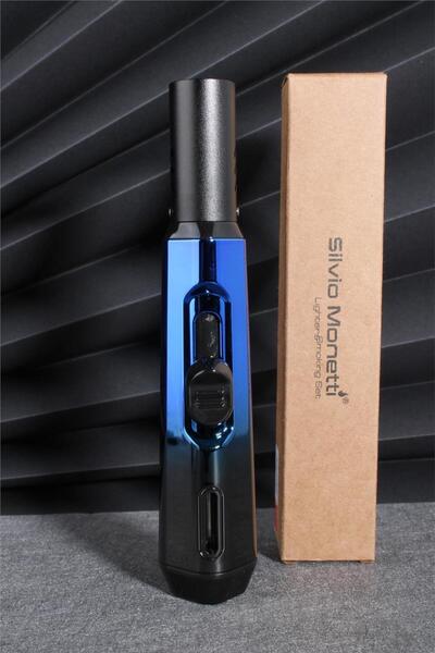 Silvio Monetti Mavi Renk Özel Tasarım Pürmüz Gazlı Çakmak 24csm876mr01