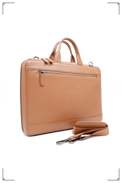 Derimo Leather حقيبة كمبيوتر محمول وحقيبة من الجلد الطبيعي