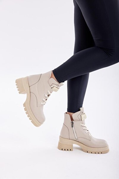 derinet Hakiki Deri Çanta Aksesuarlı Kadın Bot