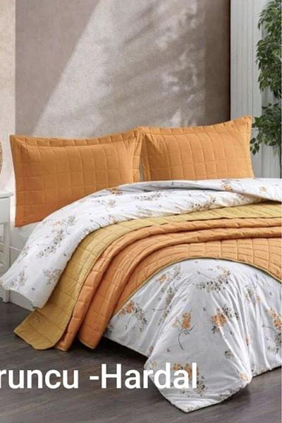 Kristal Orange and Mustard Double Sided 7 Piece Bridal Set - Casual