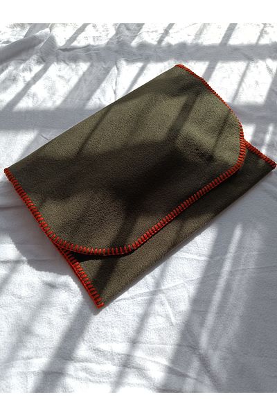 arslan deco Khaki Brick Colored Fleece Scarf - Shepherd Stitched