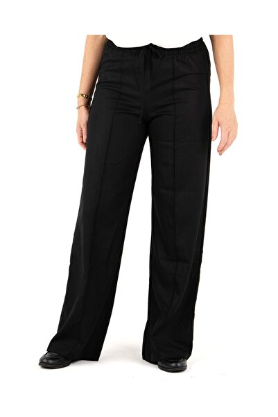 Portakal Esintisi Loose Cut Front Stitched Premium Women's Trousers with Elastic Waist