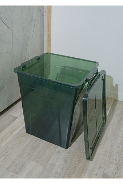 biedda 55 Liter Green Plastic Vertical Deep Storage and Organizing Box with Lock Lid