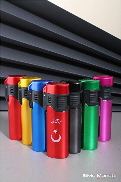 Silvio Monetti Kırmızı Beyaz Türk Bayrağı Özel Tasarım Gazlı Çakmak 24csm911cpr02