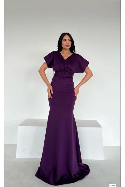 Secret Passion Lingerie Stretchy Scuba Fabric Fish Cut Belt Evening Dress and Graduation Dress