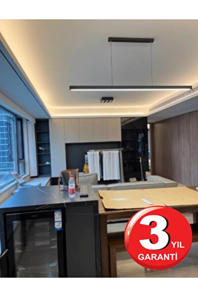 RRULTECH Lineer Doğal Işık 4000k 120cm Siyah Kasa Ledli Sarkıt Modern Led, Sa...