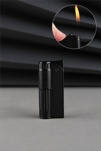 Silvio Monetti Muhtar Model Özel Tasarım Siyah Gazlı Çakmak CAKSM053M