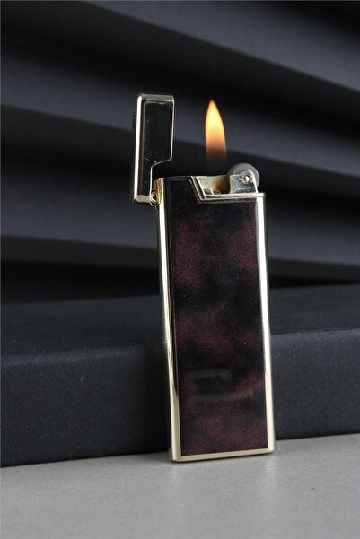 Silvio Monetti Özel Tasarım Kapaklı Alevli Kahverengi Gazlı Çakmak CAKSM038T