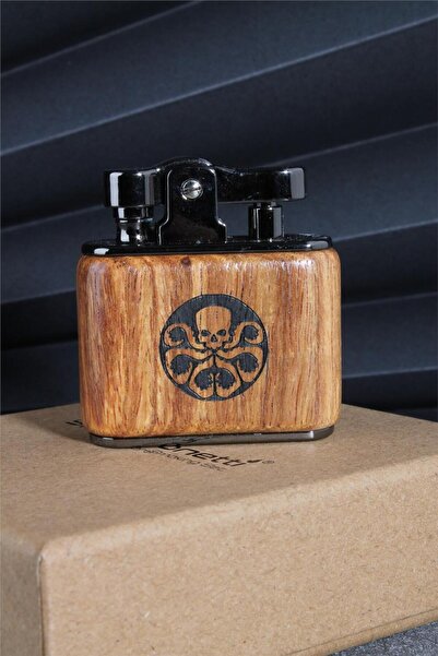 Silvio Monetti Açık Kahverengi Renk Ahşap Desenli Benzinli Çakmak 24CSM889TR01