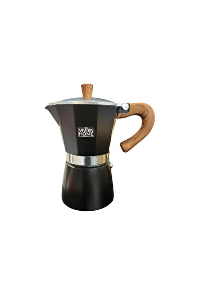 ALOHA Moka Pot Siyah 300 ml 6 Cup