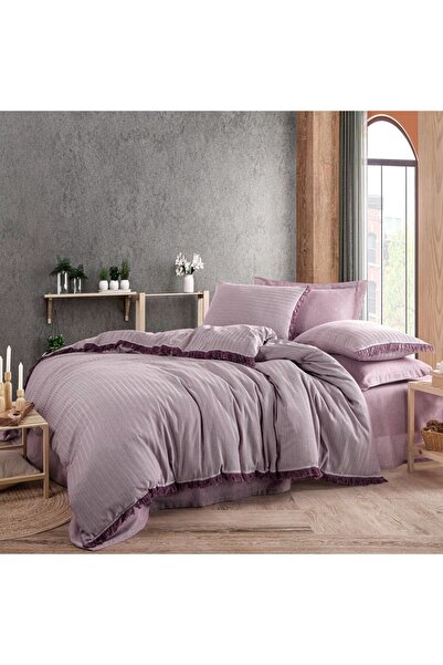 Hobby Fire private vopsite în fir Ç pentru două persoane N lenjerie de pat - Mov