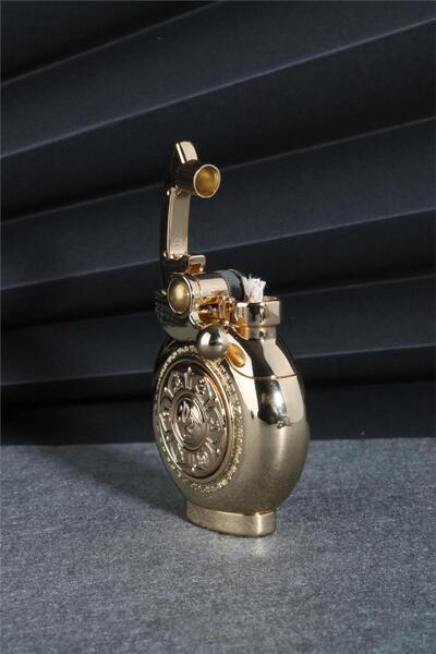 Silvio Monetti Altın Renk Özel Tasarım Çarklı Benzinli Çakmak 24csm892tr02