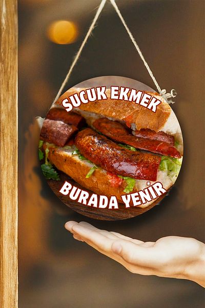 Nod Πινακίδα καλωσορίσματος μονής όψης για το Bread Shop, Bread Break Sausage Shop Door Wall Painting Board