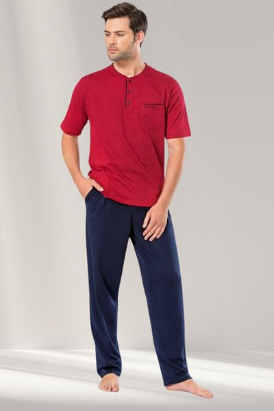 Pierre Cardin Ανδρικό Σετ Πιτζάμες 3 τεμαχίων Navy Blue Claret Red Color Alternative