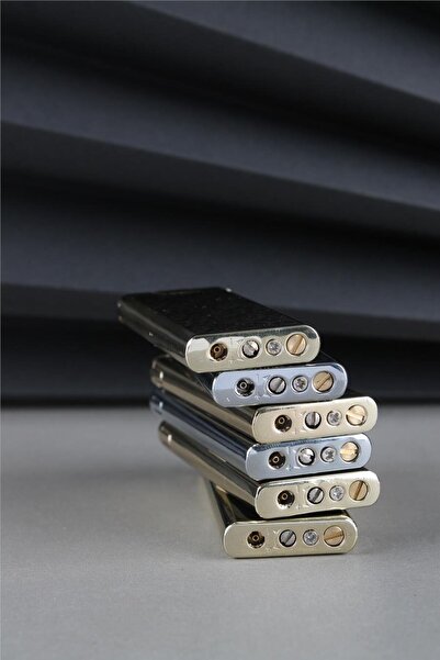 Silvio Monetti İnce Zarif Özel Tasarım Güçlü Torch Altın Siyah Desenli Gazlı Çakmak Cakfp039t