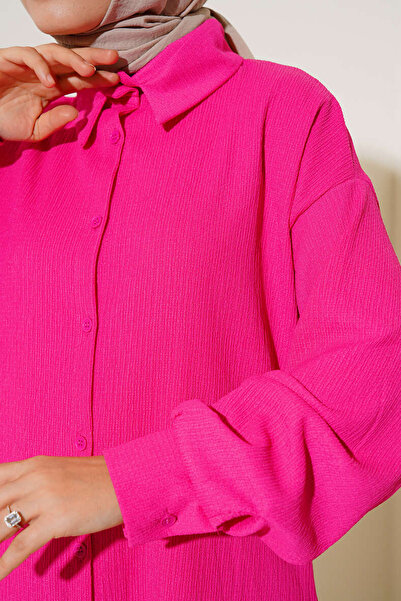 Bigdart T5858 Knitted Hijab Double Set - Fuchsia