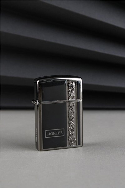 Silvio Monetti Kapaklı Metal Işlemeli Güçlü Torch Koyu Gri Gazlı Çakmak Caksm049m