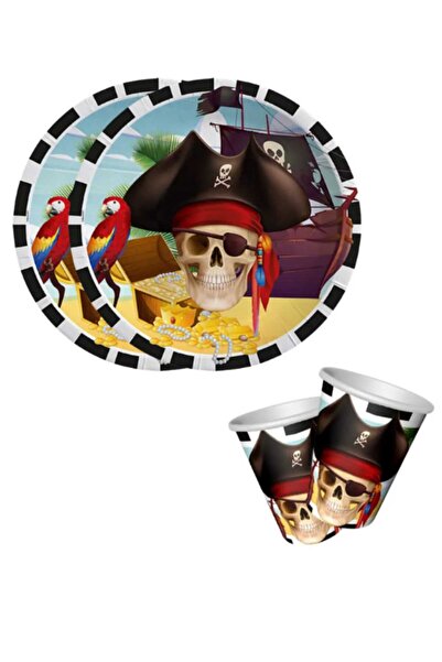 PARTİ AŞKI Korsan Temalı Konsept Doğum Günü Parti Malzemeleri ( Tabak,Bardak,...