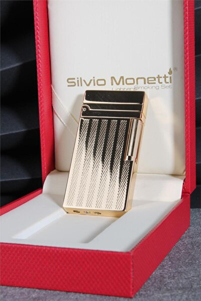 Silvio Monetti Altın Renk Kapaklı Özel Tasarım Gazlı Çakmak 24csm900tr02