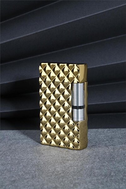 Silvio Monetti Altın Renk Özel Tasarım Kapaklı Gazlı Çakmak 24CSM874MR03