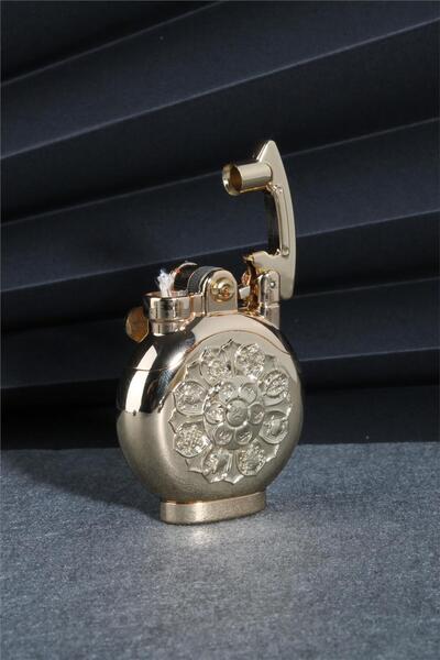 Silvio Monetti Altın Renk Özel Tasarım Çarklı Benzinli Çakmak 24csm892tr02