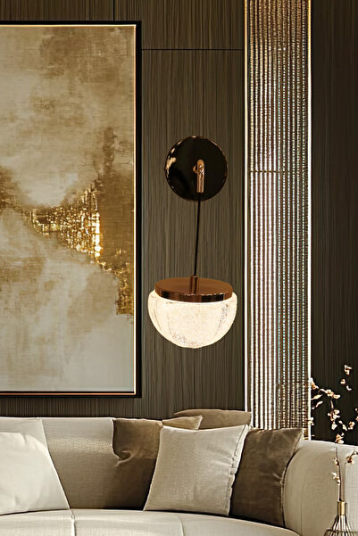 Apliqa Derem Siyah Gold 8 Watt Kristal Taşlı Salon Led Aplik