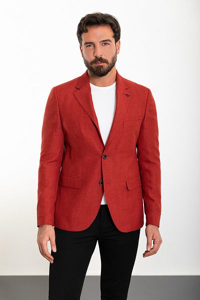 Mcr Straight Slim Fit Mono Collar Men's Jacket Tile - 40281.23Y