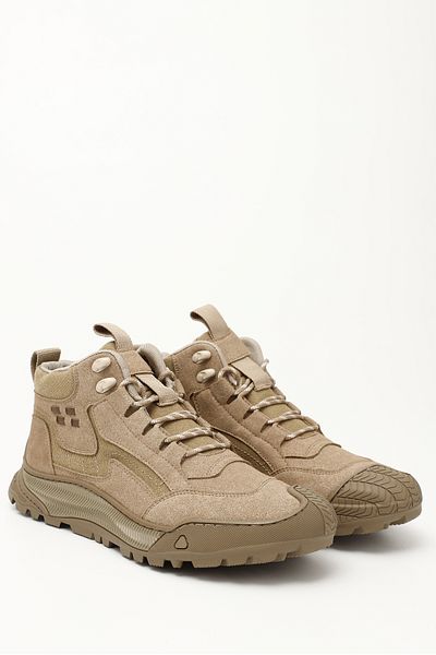 GÖNDERİ(R) Men's Sand Rubber Sole Genuine Leather Outdoor Boots