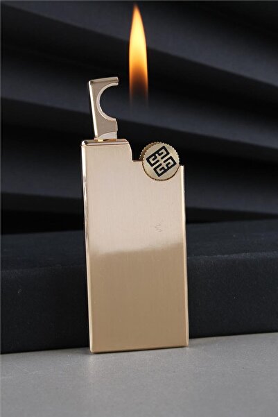 Silvio Monetti Özel Tasarım Kapaklı Alevli Sarı Gazlı Çakmak CAKSM043T