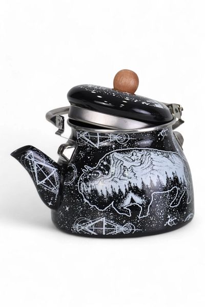 PR HOME Buffalo Enamel Teapot Kettle Large 2.1 Lt
