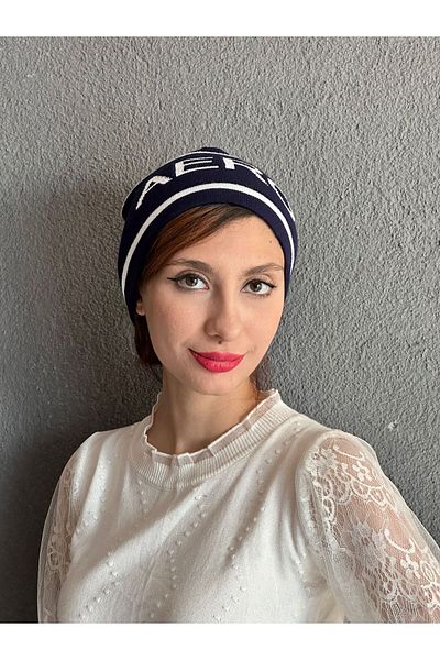 Gönülden Tasarım Тъмносиня мека унисекс шапка за писане