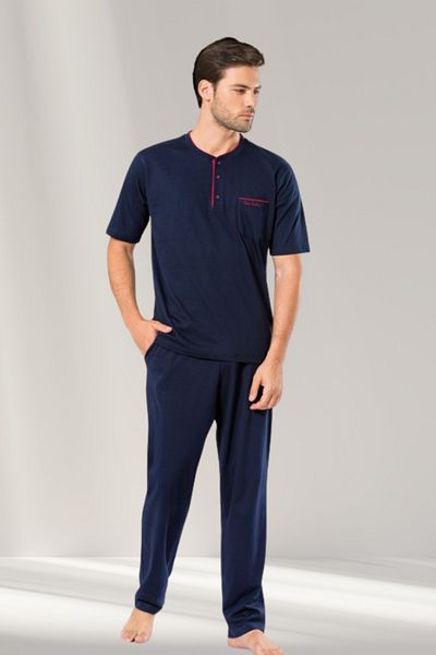Pierre Cardin Ανδρικό Σετ Πιτζάμες 3 τεμαχίων Navy Blue Claret Red Color Alternative